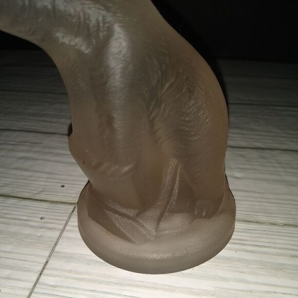 Vintage Summit Vaseline Art Glass Frosted Satin Hand Press Polar Bear Figurine - Picture 3 of 12